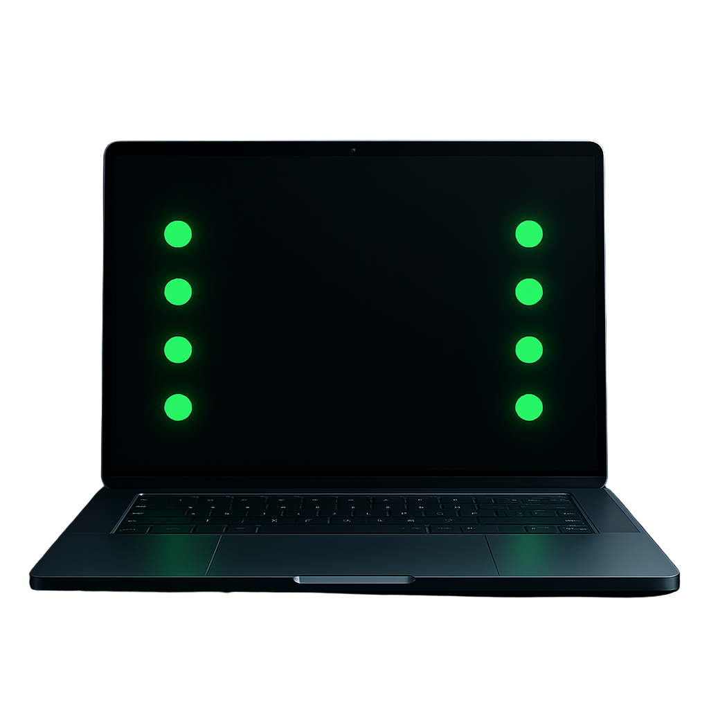 Magic-Motion-Sickness-App motion cue dots showing on a computer screen to help cure motion sickness