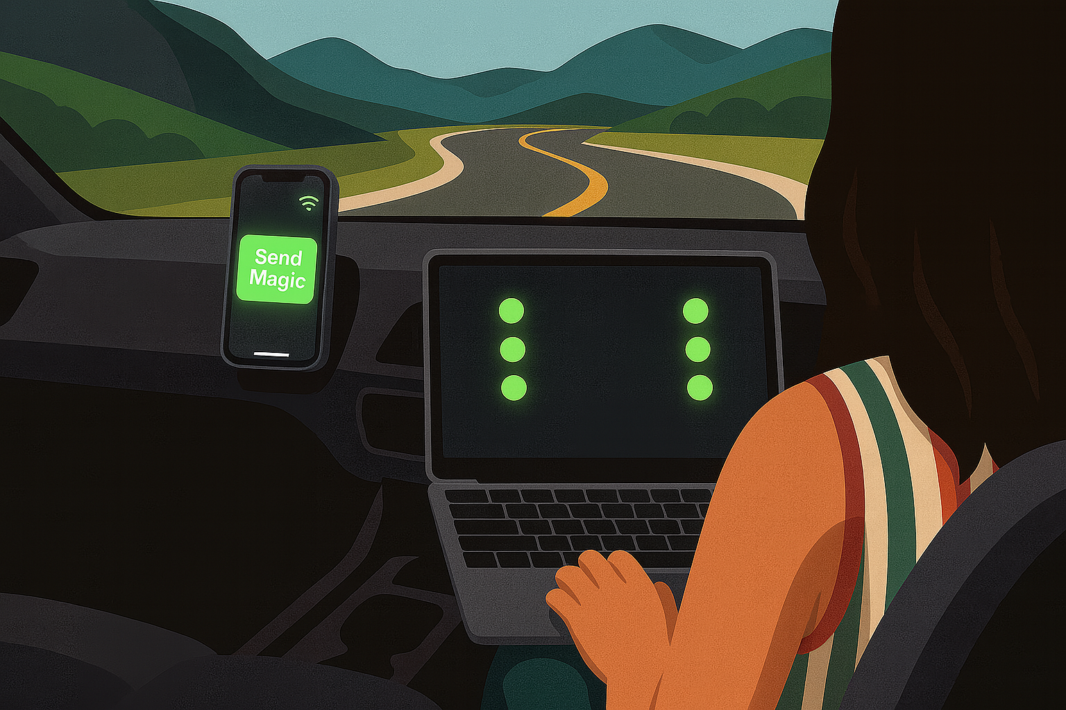 Motion-Magic-Cue-Dots-Preventing-Car-Sickness Motion Magic cue dots helping someone prevent car sickness